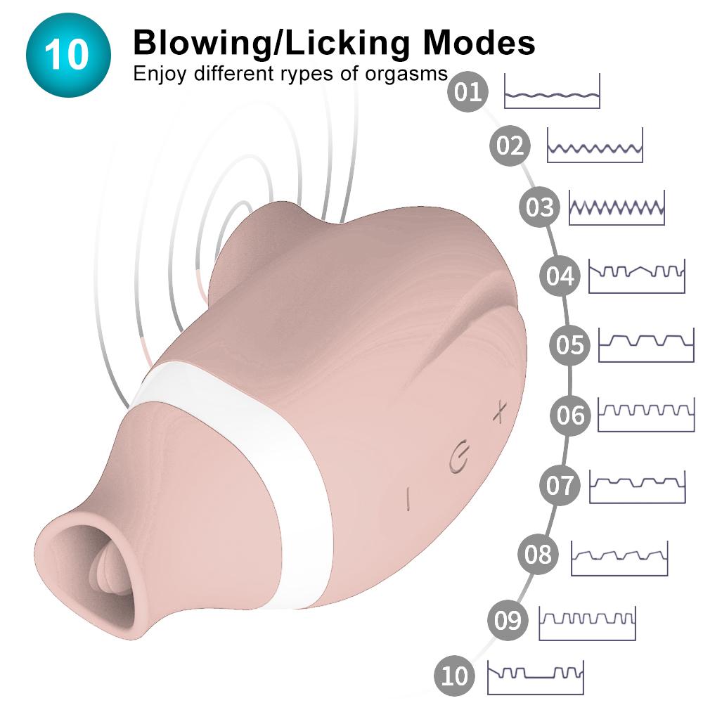 2 in 1 Tongue Licking Sucker Vibrator G-Spot Clit Clitoris Nipple Massager Suction Cup Adult Sex Toy Vacuum Stimulator for Women