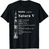 Сатурн V в стиле чертежа - История НАСА - Футболка программы Аполлон