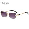 New Rimless Sunglasses For Women Men Trendy Frameless Rectangle Sun Glasses Retro Shades Fashion Travel Uv400 Eyewear