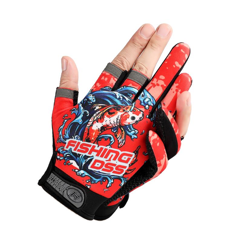 Спорт на открытом воздухе с бархатными перчатками для рыбалки с тремя пальцами, дышащие и нескользящие, перчатки для морской рыбалки и ловли рыбы