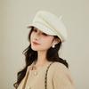 New chenille beret women's face literary and retro versatile leather brim autumn and winter travel cap tide