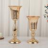 European Style Wedding Flower Vase Golden Dried Flower Pot Metal Trumpet Vases  Living Room