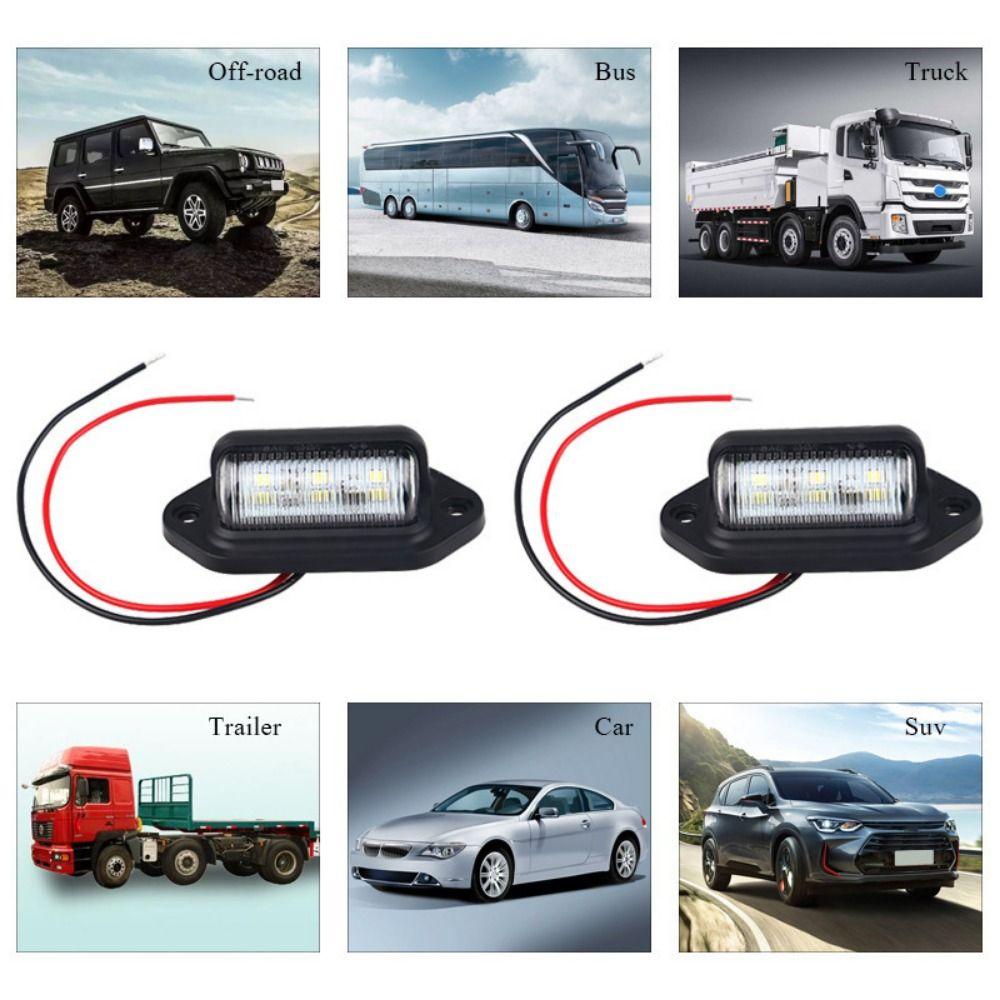 2Pcs 12V-24V LED License Plate Light Waterproof Side Lamp Step Bulbs Tail Lamp  Van Installation