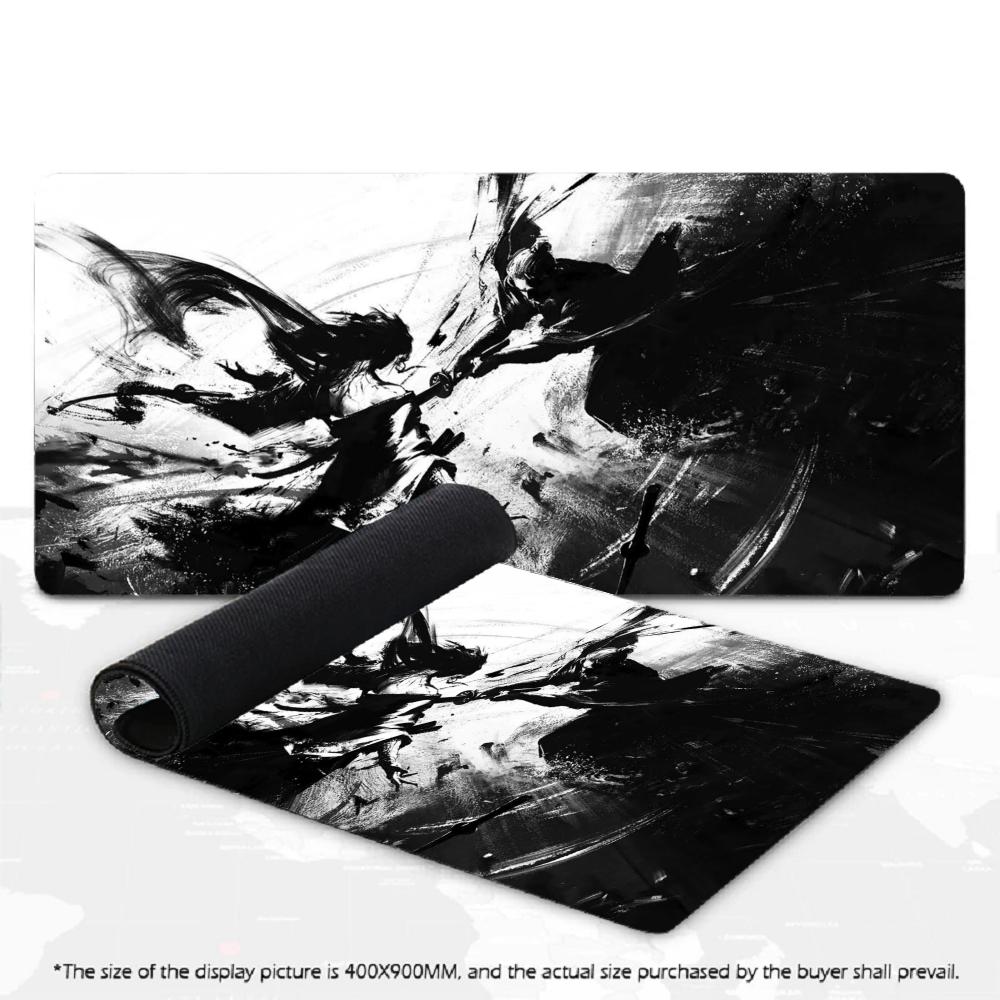 Large Chinese Ink Warrior Dragon XXL Gaming Mouse Pad Mist Cloud Deskmat Non-Slip Rubber PC Keyboard Game Desk Mats Mousepads