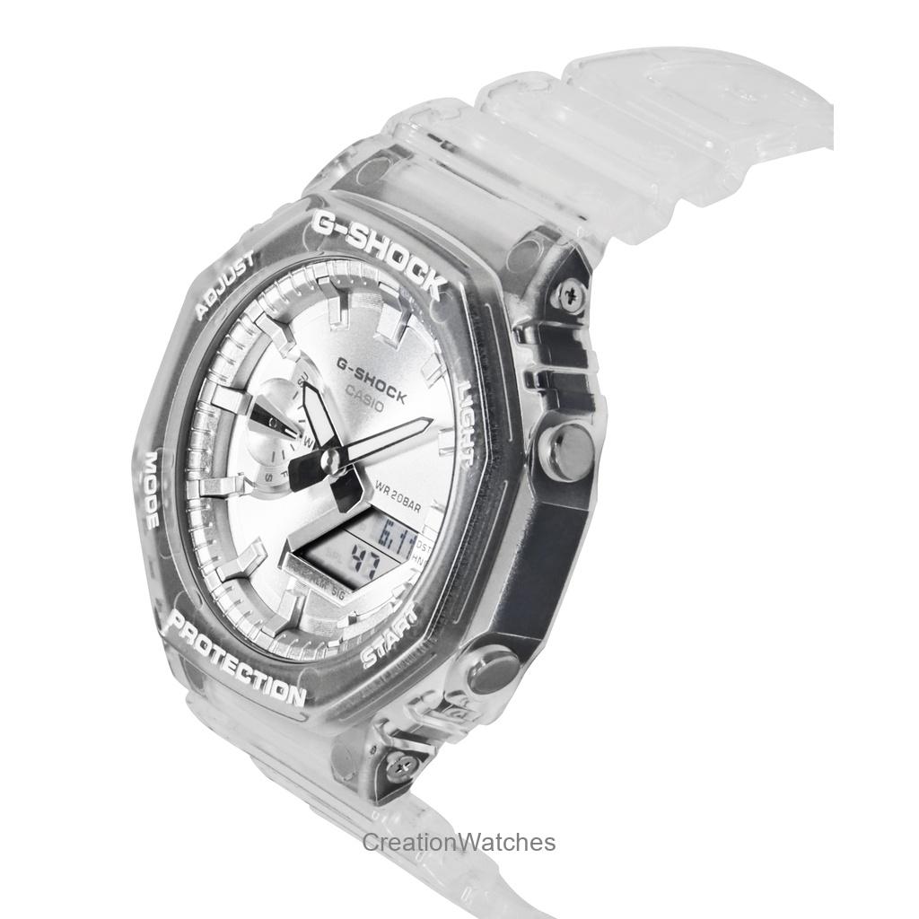 Casio G-Shock Аналогово-цифровые часы с полимерным ремешком, серый циферблат, кварцевые GA-2100BM-7A8 200M, унисекс