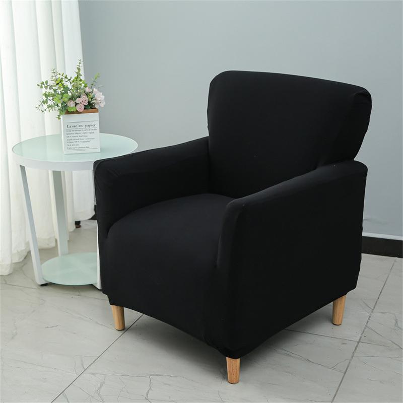 Solid Color Club Tub Sofa Cover Stretch Armchair Covers Elastic Single Couch Slipcover for Study Bar Counter Living Room