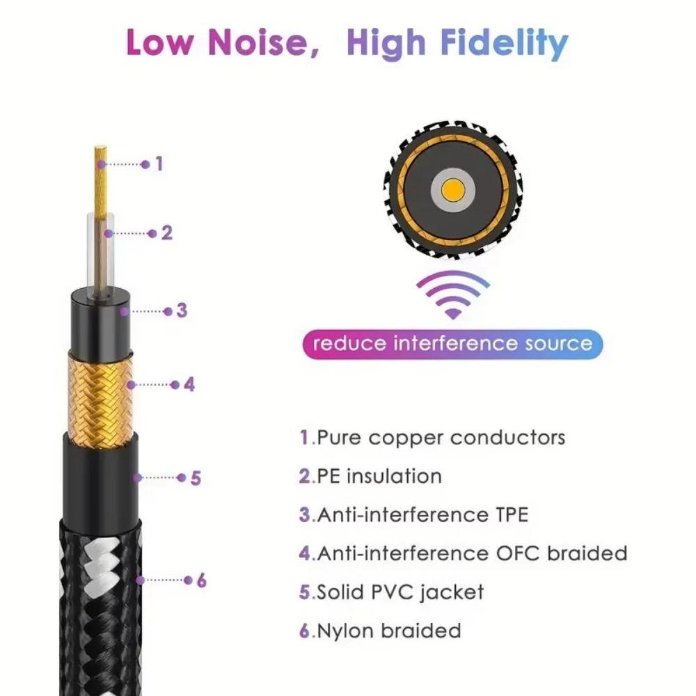 6.5mm Audio Guitar Effect Pedal Cable Mono Cable Guitar Amplifier Patch Cord  Playing Ornament