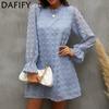 Women's Fashion Summer Spring Polka Dot Print Long Sleeve O-Neck Casual Dresses