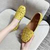 Fashion Large Size 42 Square Toe Summer Shoes Women Embroidery Designer Shoes Soft Slipon Loafers Moccasin Leisure Women's Ballet Flats
