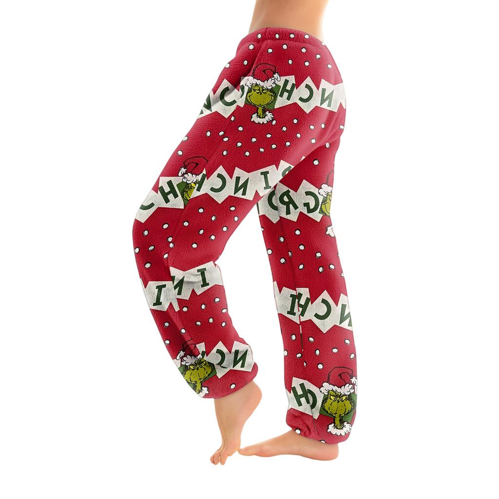 Women's Solid Color Trousers With Cuffs Casual Pants And Pajama Pants