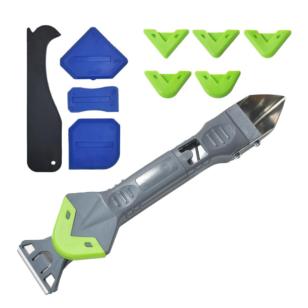 Factory 9 Pieces Caulking Tool Kit 5 in 1 Silicone Sealant Replace & Removal Tool with 4 Pieces of Sealant Tool