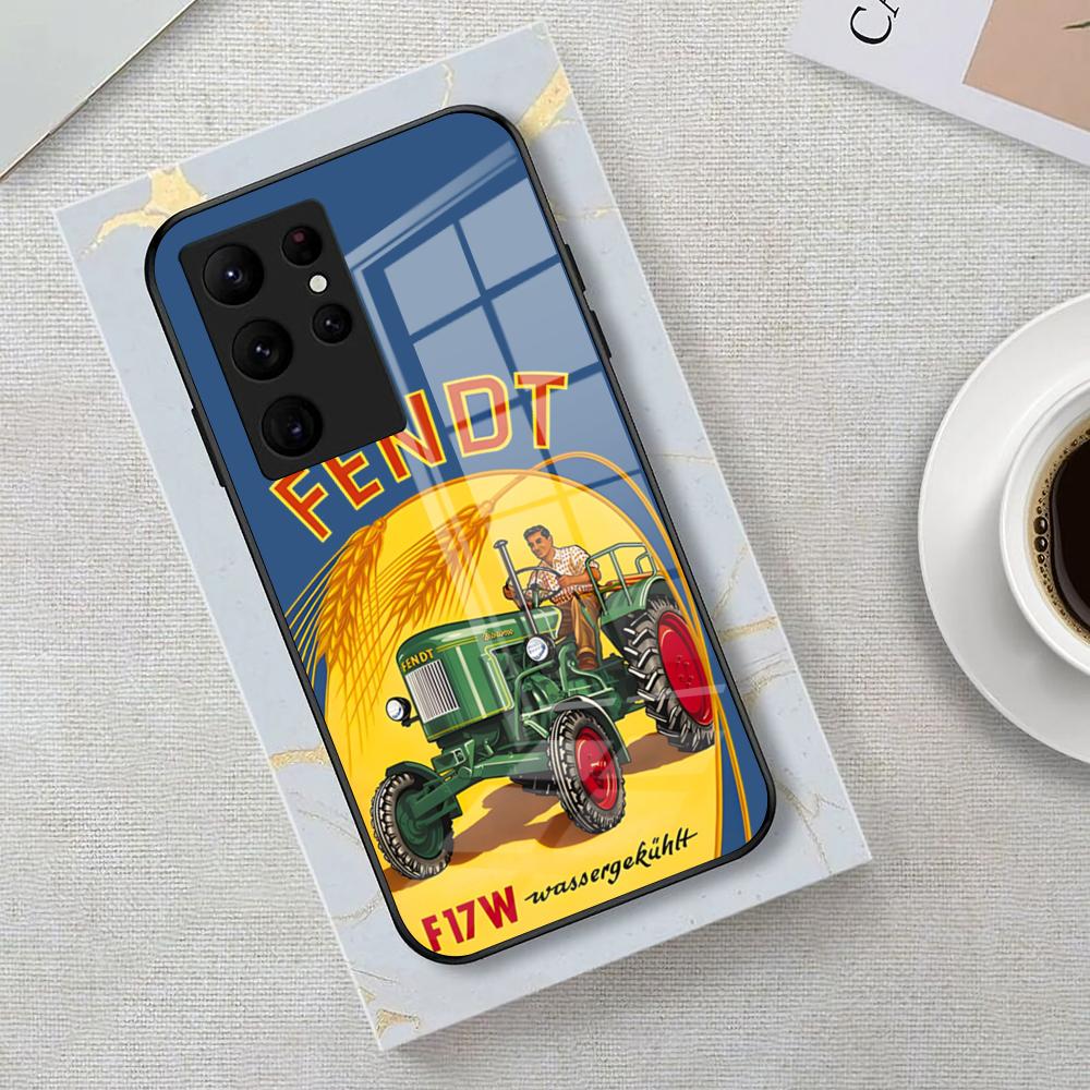 Machinery FENDT Phone Case For Samsung S26 S25 Edge Ultra 23 22 21 20 Ultra Plus S24 Fe Glass Cover