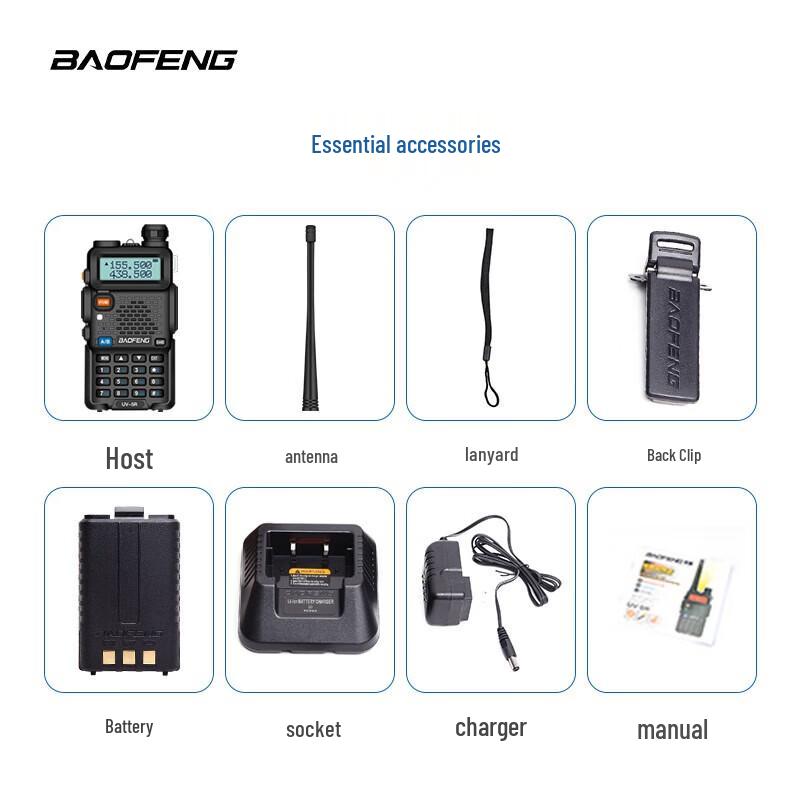 Улучшенная двухдиапазонная рация Baofeng UV-5R 8 Вт (Китайская версия)