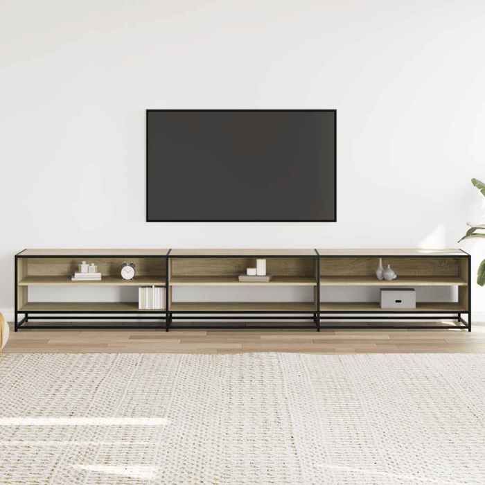 VidaXL Meuble TV chêne sonoma 270x40x46 cm bois d'ingénierie, support TV, buffet TV, meuble multimédia, banc TV, meuble 3300811