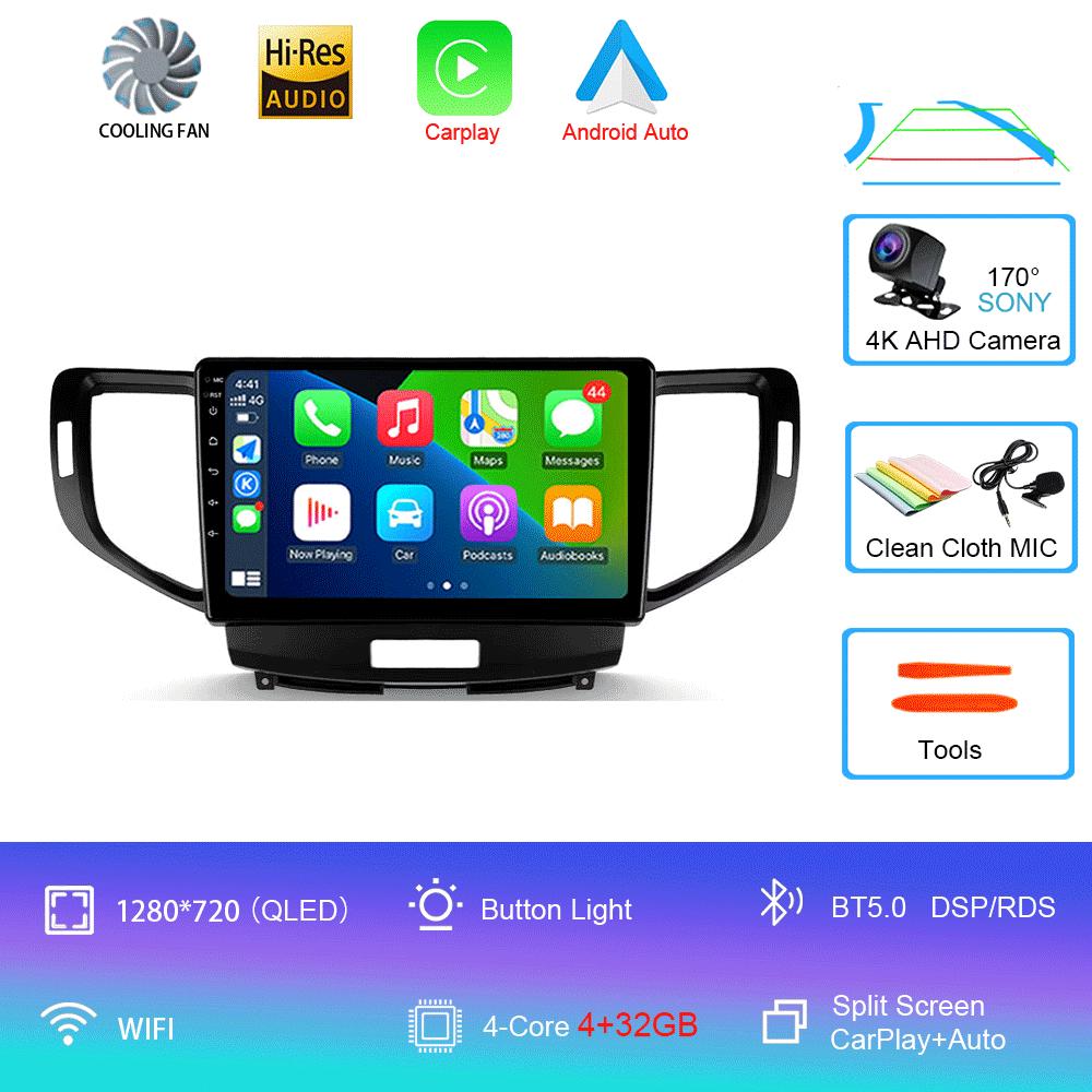 Автомобильное радио Android 14 Carplay Auto DSP 2K экран мультимедийный проигрыватель для Honda Accord 8 2008-2012 Автомагнитола стерео 2din головное устройство