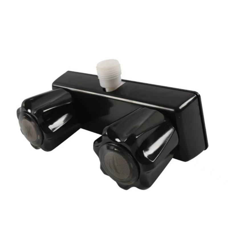 Двухвентильный пластиковый смеситель для душа с пластиковыми ручками. Простой в использовании для улучшения ванной комнаты в кемпере.