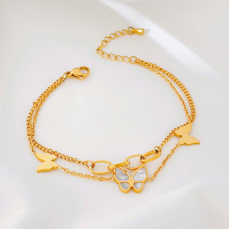 Модный женский браслет-бабочка из титановой стали