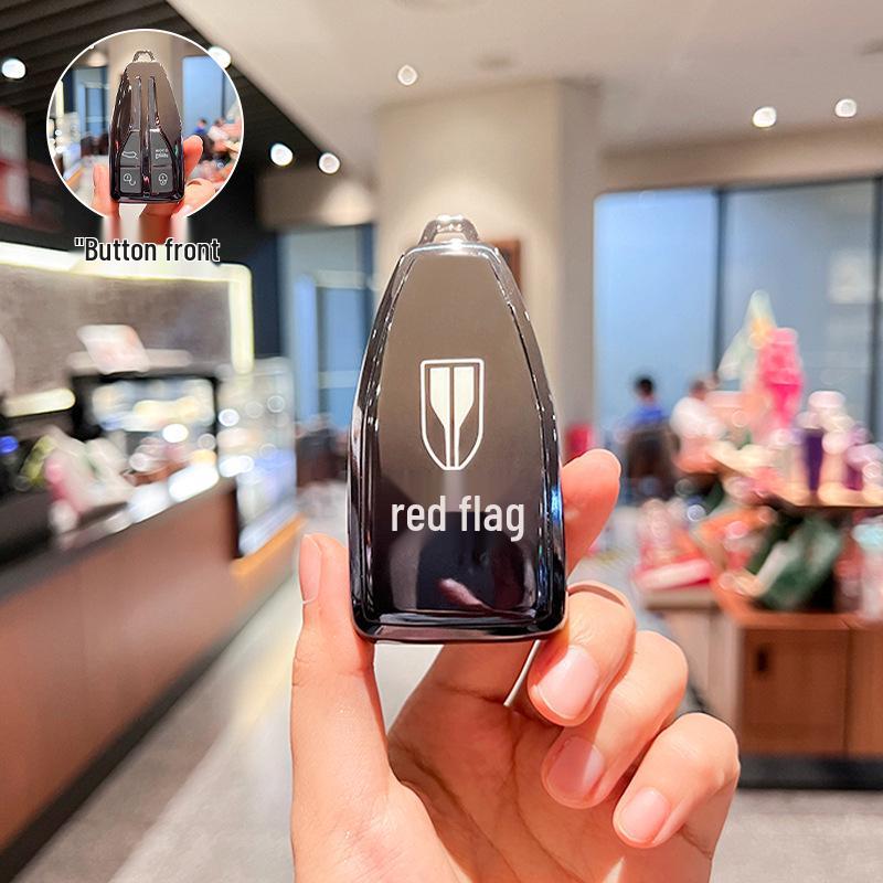 Чехол для ключа Hongqi HS5 2022: Совместим с моделями H9, H5, H7, HS7, HS9 - Роскошный унисекс автомобильный чехол и держатель для ключей