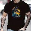 Men'S Cotton Casual T-Shirt Tropical Sunset Palm Tree Print Men Clothing Comfortable