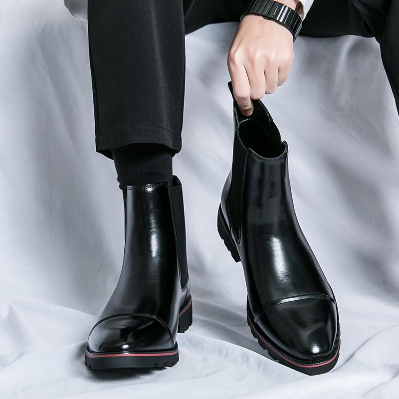 Новые модные брендовые мужские удобные заостренные износостойкие ботинки челси осенние мужские ретро дышащие мягкие коровьи короткие ботинки