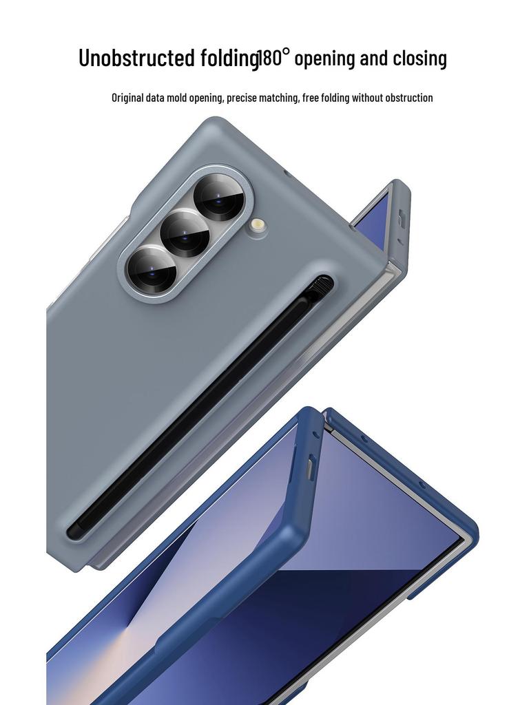 Чехол для Samsung Z Fold7/6: Совместимость с трансграничным использованием, Складной экран, Однотонный, Дизайн с ощущением кожи и держателем для стилуса