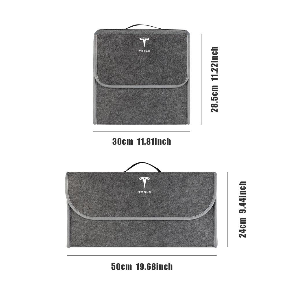 1Pcs Car Soft Felt Storage Bag Organizer Cars Foldable Trunk Car Accessories For Tesla Model 3 Model S Model X Model Y Roadster Bonina Coil