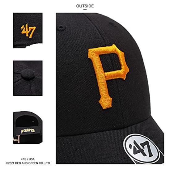 Кепка 47 Brand Pirates MLB Черно-желтая B-MVP20WBV (01)