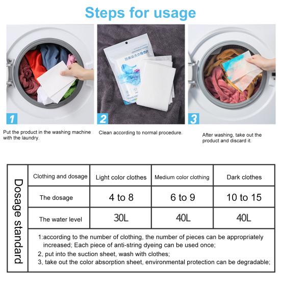 50 шт., бумага для стирки одежды, анти-пятна, впитывающая цветная пленка, препятствующая смешиванию цветов