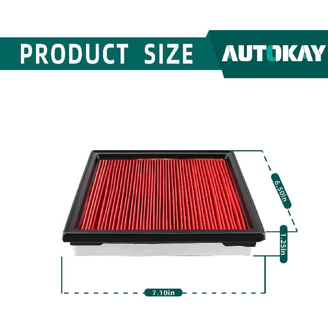 AUTOKAY 2Pcs Engine Air Filter 16546JK20A Fit For Nissan 370Z 350Z Infiniti QX50 Q40 Q60 EX35 EX37 G37 G35 G25