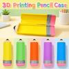 Pencil-shaped Pen Storage Box 3D Printing Pencil Organizer Compact Stationery Box School Supplies