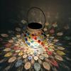 Mosaic Solar Lantern Outdoor Chandelier, Solar Desk Lamp, Colorful Mosaic Glass Lamp, Outdoor Waterproof Solar Night Light, Garden, Terrace