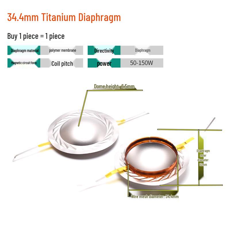 25-51 Core Tweeter Voice Coil Diaphragm with Round Flat Wire for Speaker Repair