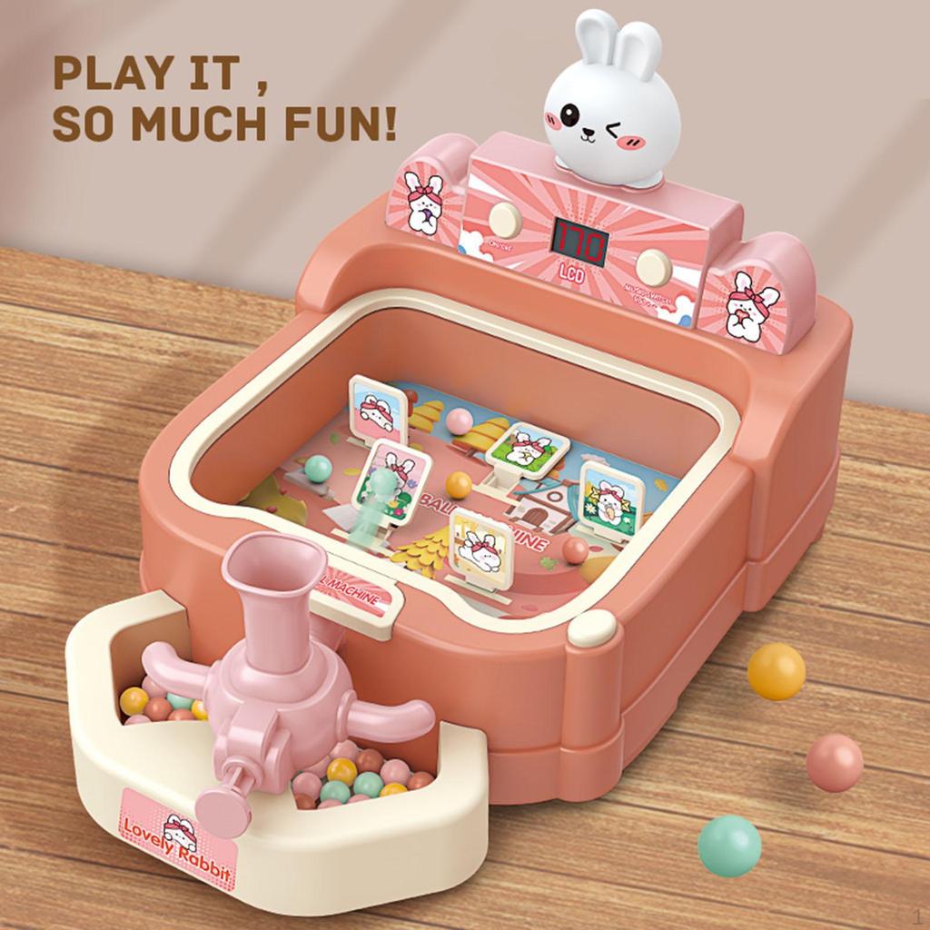 Children Pinball Machine Sturdy Concentration Training Toy Kids Ages 3 4 5 6 Pink