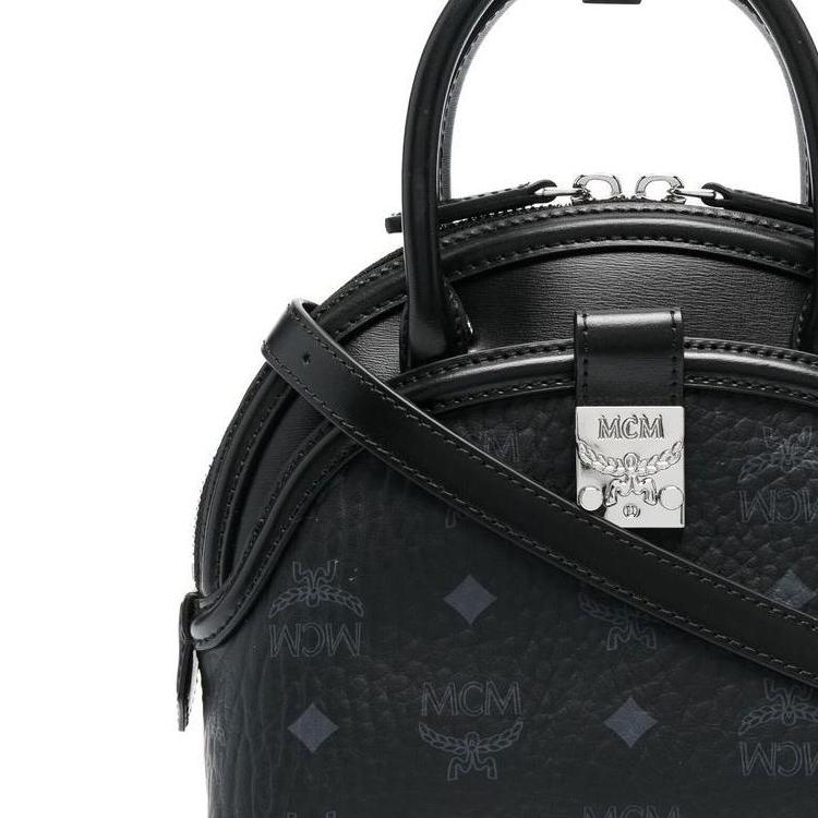 MCM Monogram Coated Canvas And Leather Shoulder Crossbody Tote Bag Women bags MWTCAXT01BK001