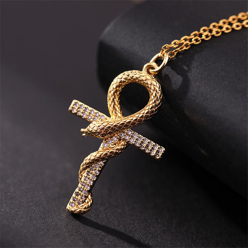 Vintage Punk Zircon Cross Pendant Necklace Stainless Steel Fashion Choker Collar Jewelry Birthday Gifts For Women Girls