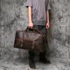 NZPJ Vintage Large Capacity Leather Travel Bag Men's Top Layer Cowhide Crossbody Handbag Crazy Horse Leather Luggage Bag