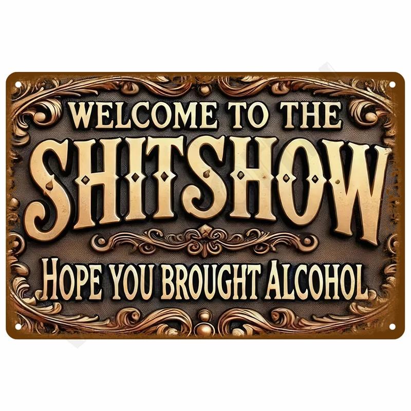 Винтажная металлическая пластина Жестяная табличка Тарелки Бар Ретро Металлическая вывеска Настенное искусство Мурал Эстетичные предметы декора для комнаты дома Постер Украшение для гаража