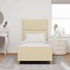 Bed Frame with Headboard Cream 90 x 200 cm Fabric