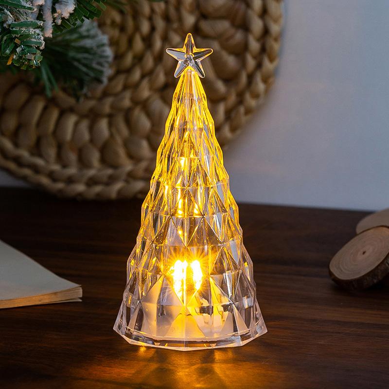 1 шт. Рождественское украшение Navidad Светодиодная подсветка Настольное украшение Форма елки 2026