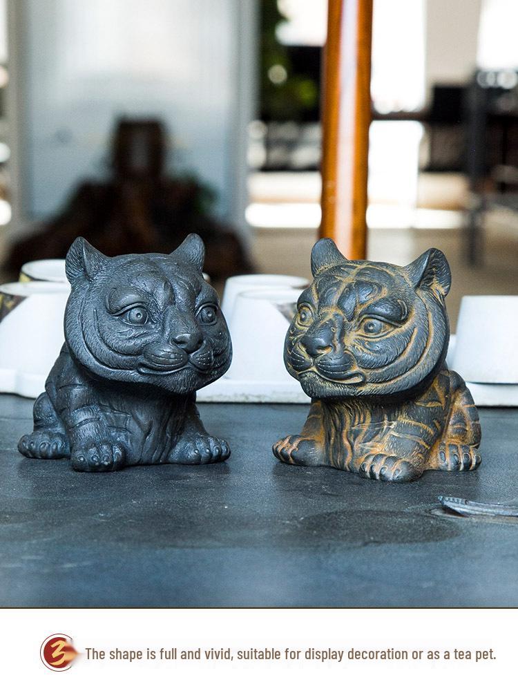 Handmade Antique-Style Chinese Zodiac Tiger Ornament for Home or Office Decor