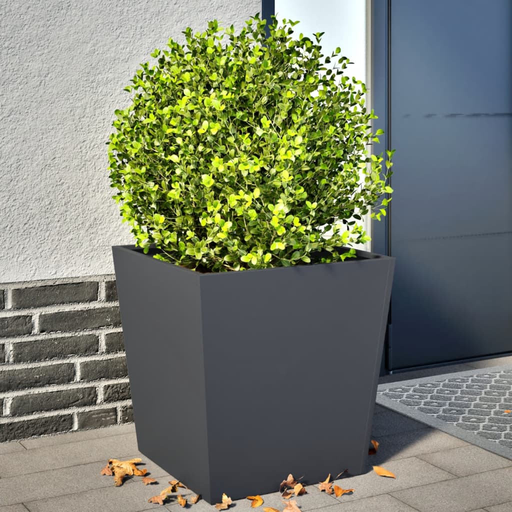 Vidaxl Donice Ogrodowe, Antracytowe, 2 Szt., 50X50X50 Cm, Stal