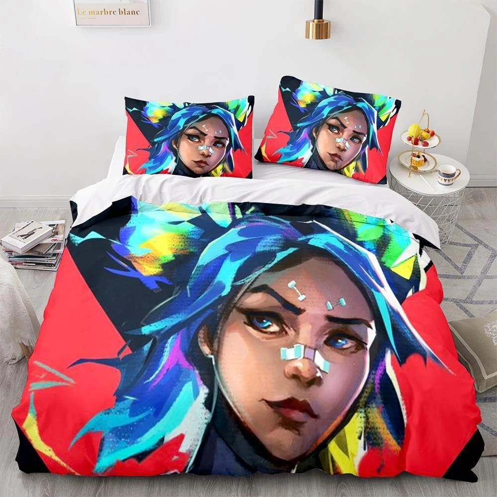 Fashion 3D Print Game Valorant Bedding Collection Boys Girls Twin Queen Size Duvet Cover Pillowcase Bed Kids Adult Fashion Home Textile