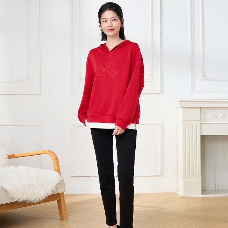 JESSIE Женский свитшот с капюшоном и комбинированным низом DPFFT082