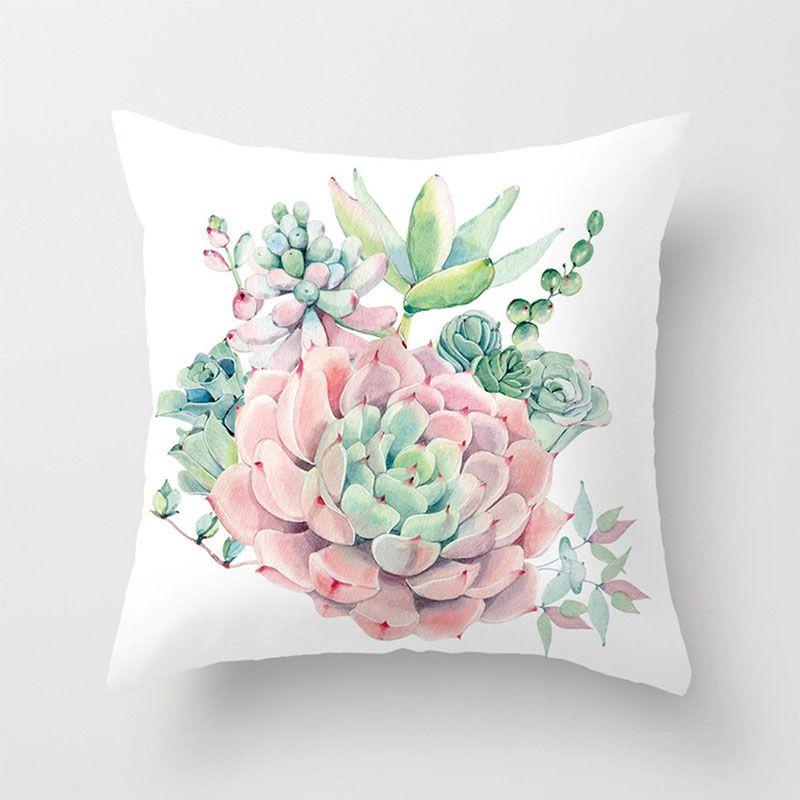 Элегантная зеленая тропическая растительность листья пальмы льняная наволочка с классическим дизайном 18"x18"