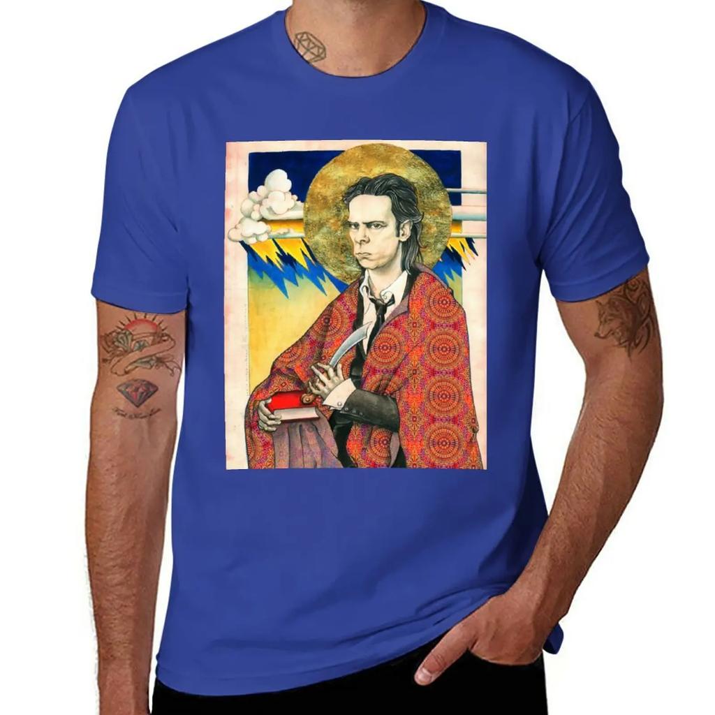 Nick Cave illustration T-Shirt tops funnys black t-shirts for men