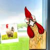 1шт оконный орнамент без перьев 2D домашний петух оконный угловой декор акриловый животное на открытом воздухе