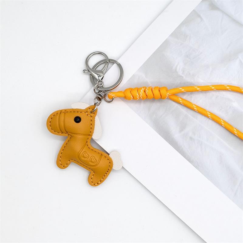 Милый мультяшный пони кожаный брелок подвеска амулеты брелок в виде лошади животное сумка подвесное украшение пара аксессуары украшения подарки