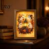 Modern Holiday Home Accents Ghost Photo Frame Lamp, Halloween Lighted Shadow Box, Seasonal Shelf Gothic Skeleton Table Centerpiece for Bedroom Living