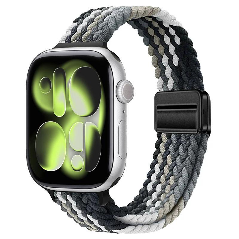 Плетеный нейлоновый ремешок для Apple Watch Ultra 3 49 мм 11 10 46 мм 42 мм Браслет с магнитной застежкой IWatch 9 8 7 41/45 мм 6 5 4 SE 44/40 мм