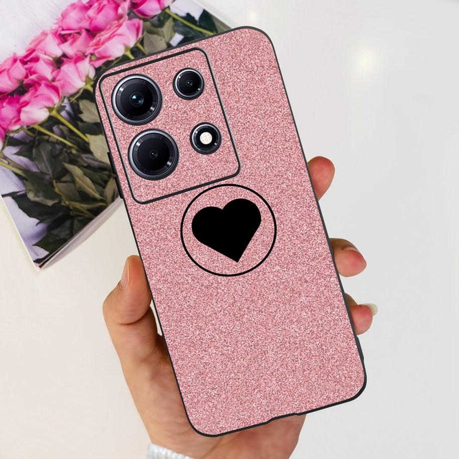 For Infinix Note 30i Case Stylish Flower Black TPU Shockproof Bumper For Infinix Note 30 Pro X678B Phone Cover Note 30 5G Fundas